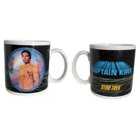 VINTAGE Captain Kirk Star Trek Cup Mug Artwork Susie Morton Hamilton Gifts 1991 - Picture 9 of 9